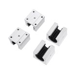 4Pcs SBR16UU Block Linear Rail Bearing Slide 16mm Aluminum SBR16UU, Silver 