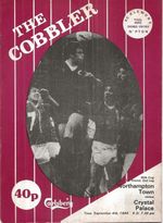 Football Programme NORTHAMPTON TOWN v CRYSTAL PALACE Sept 1984 FLC