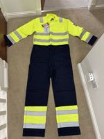 Brand New Portwest BIZ7 BizFlame Pro Hi-Vis Coverall (Yellow/Navy) - Size Medium