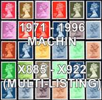 1971-96 Machin Definitives X885 - X922 X Series Multi-Listing Unmounted Mint MNH