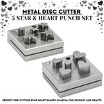 Disc Cutters Round 5, 7, 14, Heart & Star Metal Hole Punch Jewelry Shaping Tool