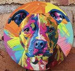 STAFFY Staffordshire Bull Terrier Dog METAL Picture Art Birthday GIFT Present
