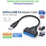 USB 3.0 To SATA 22 Pin 2.5 Inch Hard Disk Drive SSD Adapter Connector Lead Cable