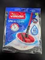 Vileda Mop Spin & Clean Mops Refill Pad 100% Microfibre Machine Washable
