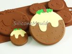 4+1 Christmas Pudding Silicone Mould Chocolate Candy Cake Resin Wax Melt Soap