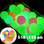 5-20pcs Glow in the Dark Bouncy Balls Rubber Stress Relief Kids Party Favors