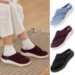 FitVille Women Slip On Diabetic Slippers Extra Wide Comfortable Orthopedic Shoes