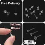 100× Clearplastic/Acrylic Transparent/Clear Earrings Work/School Invisible Stud