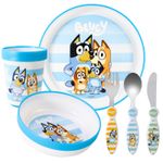 Bluey Kids 6 Piece Dinnerware Cutlery Set - Plate/Bowl/Cup/Knife/Fork/Spoon
