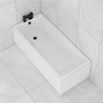 1400 x 700mm Straight Single Ended Acrylic Rectangular Bath Bathtub White Cesar