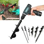 Garden Drill Digger Soil Cultivator Spiral Drill Bit Flower Bulb Planters Auger