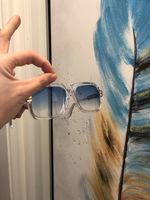 Cazal Square Unisex 607- COL.002 Clear Frame Lenses blue Gradient Sunglasses