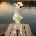 Vintage Ceramic Dalmatian Dog Figurine Statue Ornament Puppy White And Black