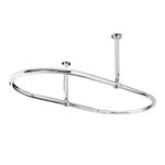 Hudson Reed Premium Traditional Oval Shower Curtain Rail Steel & Chrome Bathroom