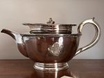 Historic Kit Cat Club Haymarket Art Deco Teapot By Alexander Scott, Silver Plate