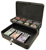 Ultimate Cash Box 12" For Petty Cash Metal Security Money Safe Key Lock Lockable