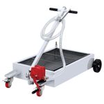 12.5 UK Gallon Low Profile Oil Drain Pan Truck Drain Pan with Pump Hose Casters