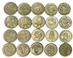 RARE UK £1 ONE POUND COINS CIRCULATED, EDINBURGH , CARDIFF, FLORAL CITIES