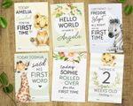 Personalised Baby Milestone Cards • Animal Memory Cards •  Baby Gift • 1st Year