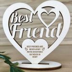 Friendship Plaque Best Friend Gift Engraved Wood Heart Birthday Gift For Friend