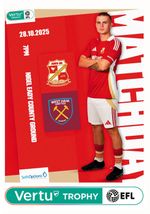 SWINDON TOWN v WEST HAM UNITED U21 28 October 2025 EFL VERTU Trophy FAN ed