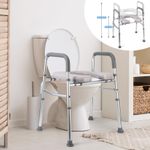 Raised Toilet Seat Frame Safety For Disable Elderly Support Mobility Adjustable
