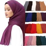 Pleated Chiffon Hijab Scarf Crinkle Muslim Long Turban Shawls Headwrap for Women