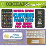 School Clothing Stick on Name Tags Labels (Care Label) Clothes Lunchbox Stickers