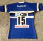 Authentic Hand Signed and Match Worn Nick Abendanon #15 Bath Shirt