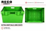5 x BRIGHT GREEN USED SUPER DEEP BALE ARM CRATE TRAY 600x400x350mm STORAGE BOX 