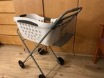 Lakeland Laundry Basket Trolley on Wheels With Peg Mesh Basket 
