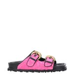 MARINE SERRE Womens Sandals Pink Leather Flats Sliders Strappy EU 39 RRP 250