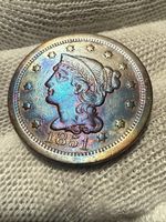 1851 Braided Hair Large Cent N-40 R5+ High Grade Toned