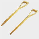 2 x POLY TOP Straight Taper Wood 76cm 29.5” Replacement Handle Shaft Spade Fork