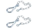2 x Spring Hook & Chain Dog Clip Van Horsebox Pick Trailer Door Retainer Hold