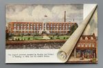 Vintage ADVERTISING TRADE CARD by HUNTLEY & PALMERS: original shop and factory 