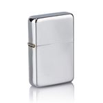 Windproof Petrol Lighter Chrome Silver Refillable Metal Cigarette Gift New