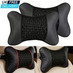 2x Premium Car Seat Head Neck Rest Support Cushion Pad Headrest Bone Pillow UK