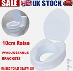 Raised Toilet Seat with Lid 4" - Toilet Seat Riser for Elderly& Disabled Adult