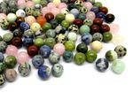 Gemstone Round Beads - Mixed - Natural Semi-Precious Crystals - 8~9mm -100 Beads