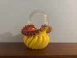 Victorian Stourbridge Art Glass Thorn Handle Basket, Possibly Stevens & Williams