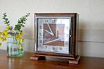 Vintage Art Deco wooden Mantle Clock HAC good condition with fine veneer.