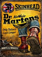 Dr Martens Airwair Boots Skinhead retro metal wall sign ska punk rock man cave