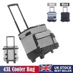 43L Rolling Leakproof Insulated Soft Cooler Box Portable Wheel Cooling Bag