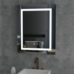 Large LED Bathroom Rectangle Mirror Anti-fog Touch 500x400mm Warm Light Backlit