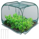Green Foldable Mesh Plant Cover with 4 Stakes for Plant Pest Protection