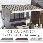 Full Cassette Electric Awning Patio Garden Sun Shade Canopy - Clearance Sale