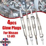 4pc For Nissan Juke Qashqai Heater Nickel Plating Glow Plugs 1.5 dCi 4.4V Diesel