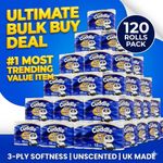 Softesse Cuddle Toilet Rolls 3 Ply Quilted Tissue 120 Pack Bulk Soft Paper