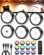 2400mAh Rechargeable Puck Lights with Radar Motion Sensor and Remote | Colour
